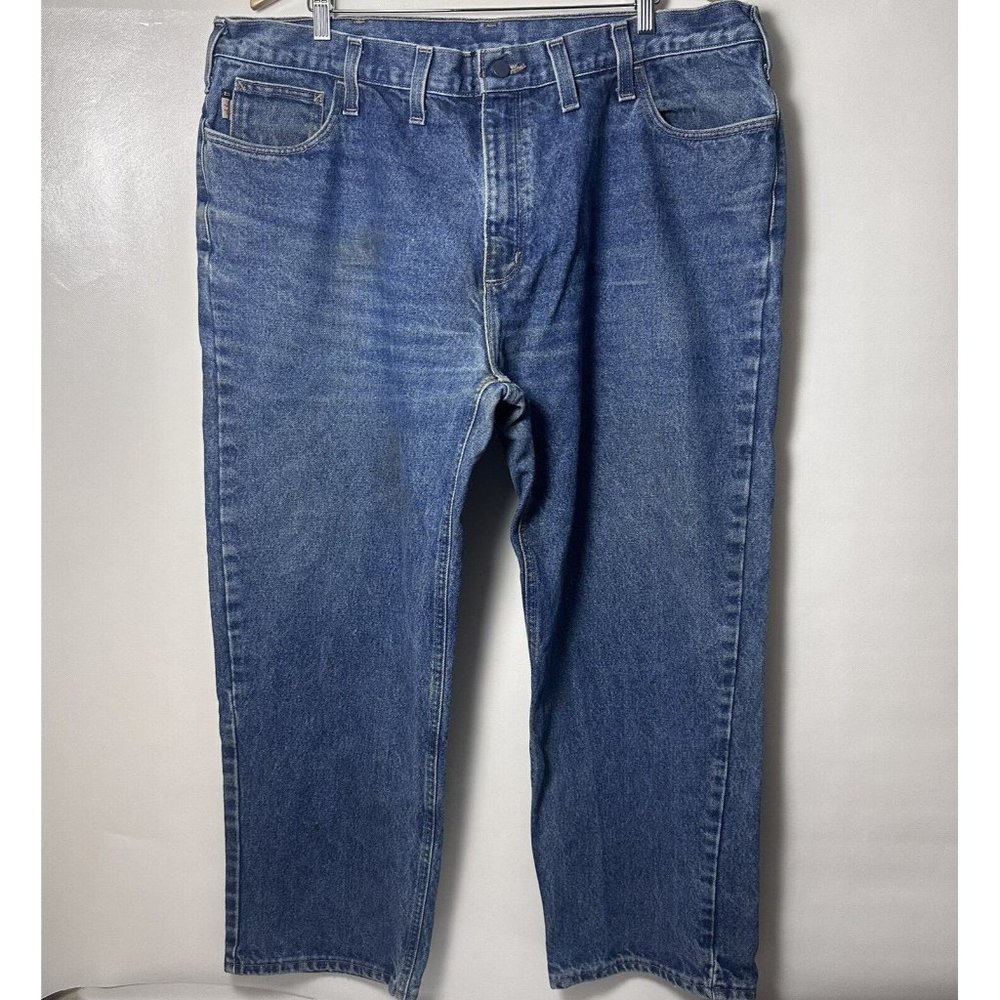 Carhartt FR Jeans Mens 44 Blue FR8004 Flame Resistant Utility ATVP 21 Work Denim